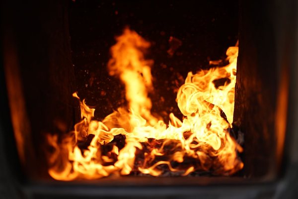 Gas furnace burner flames